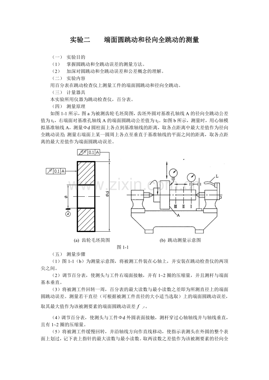 端面圆跳动和径向全跳动的测量.doc_第1页