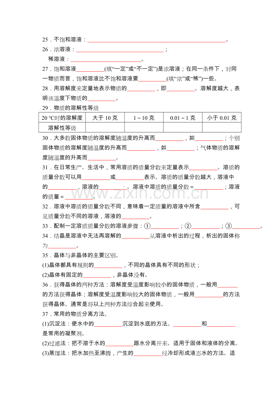 2018年八年级科学(上册)(浙教版)第1章水和水的溶液(知识要点过关填空).doc_第3页