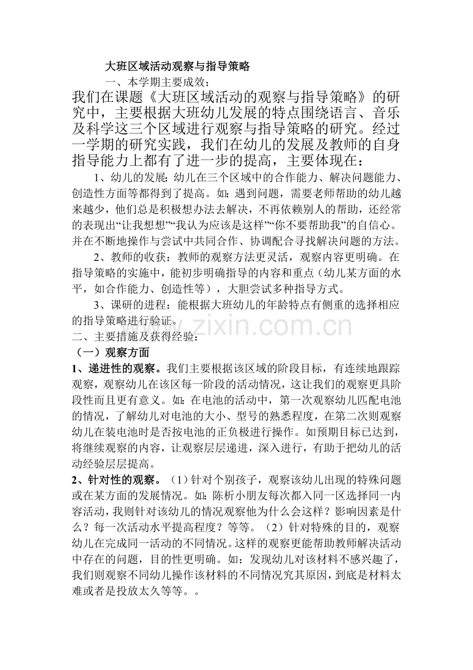 大班区域活动观察与指导策略.doc_第1页