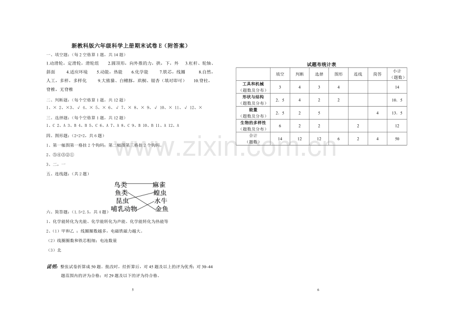 新教科版六年级科学上册期末试卷B(附答案).doc_第3页