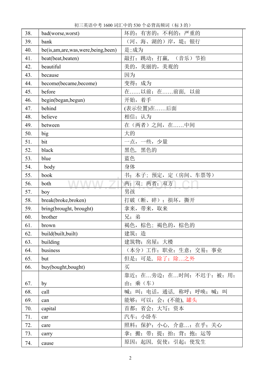 530个必背中考高频词.doc_第2页