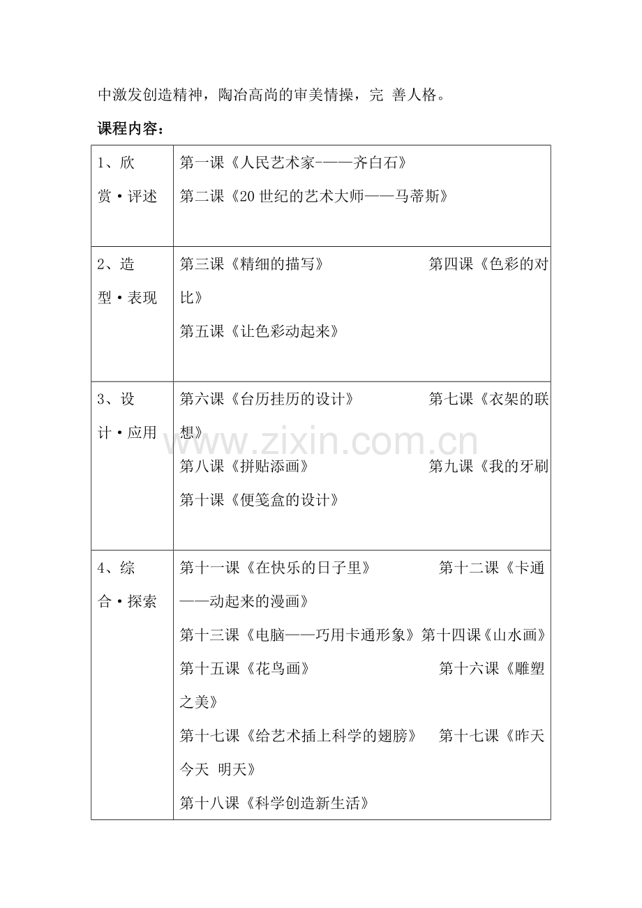 五年级下册美术课程纲要.doc_第2页