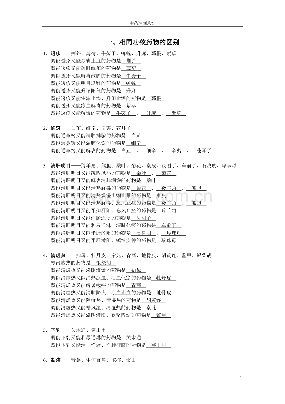 中药学归纳-对比.doc_第1页