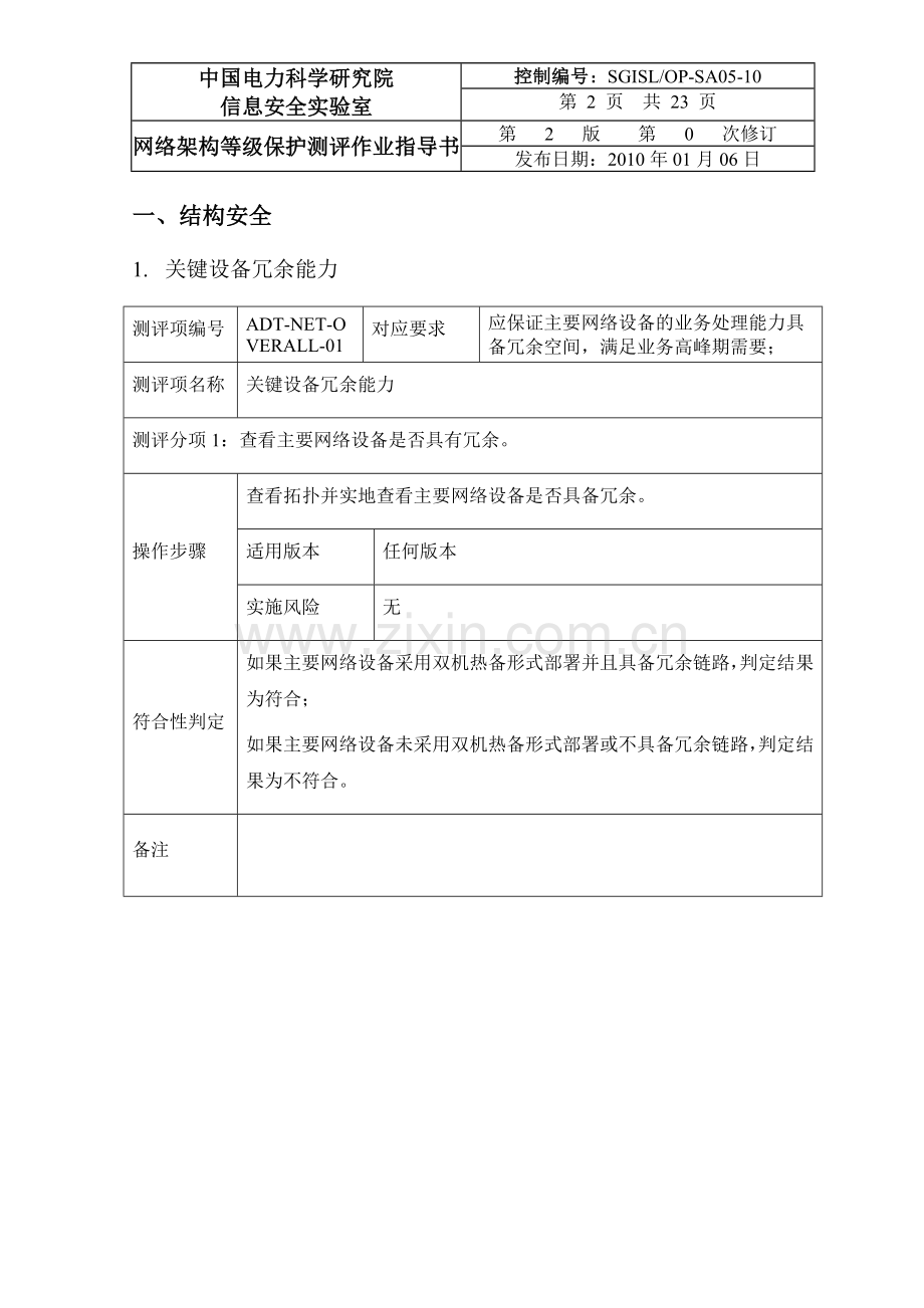 5-SGISLOP-SA05-10网络架构等级保护测评作业指导书(三级).doc_第3页