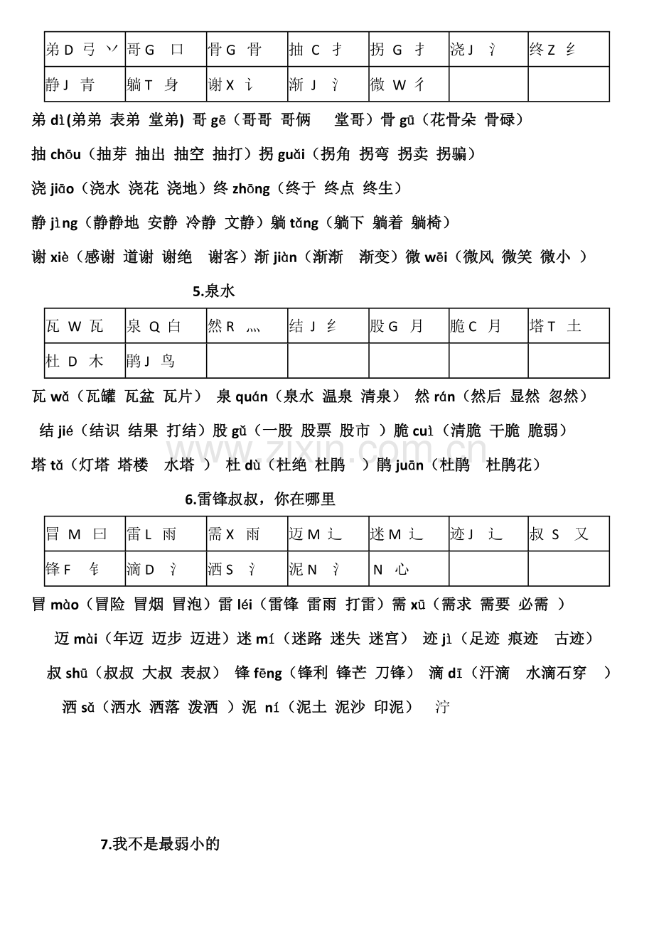 人教新课标语文二年级下册生字表二组词-32页-.doc_第3页