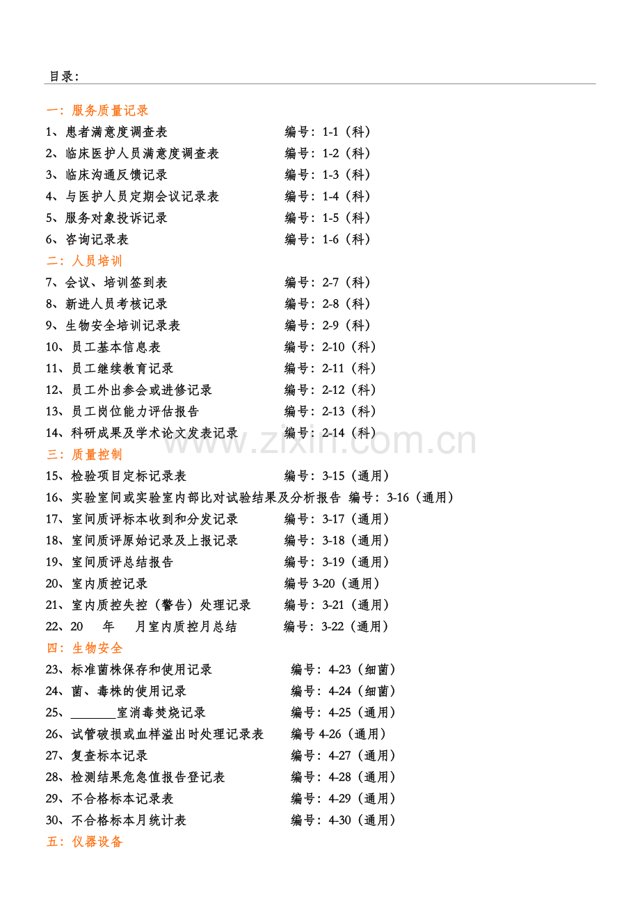 检验科各种通用记录文本表.doc_第1页