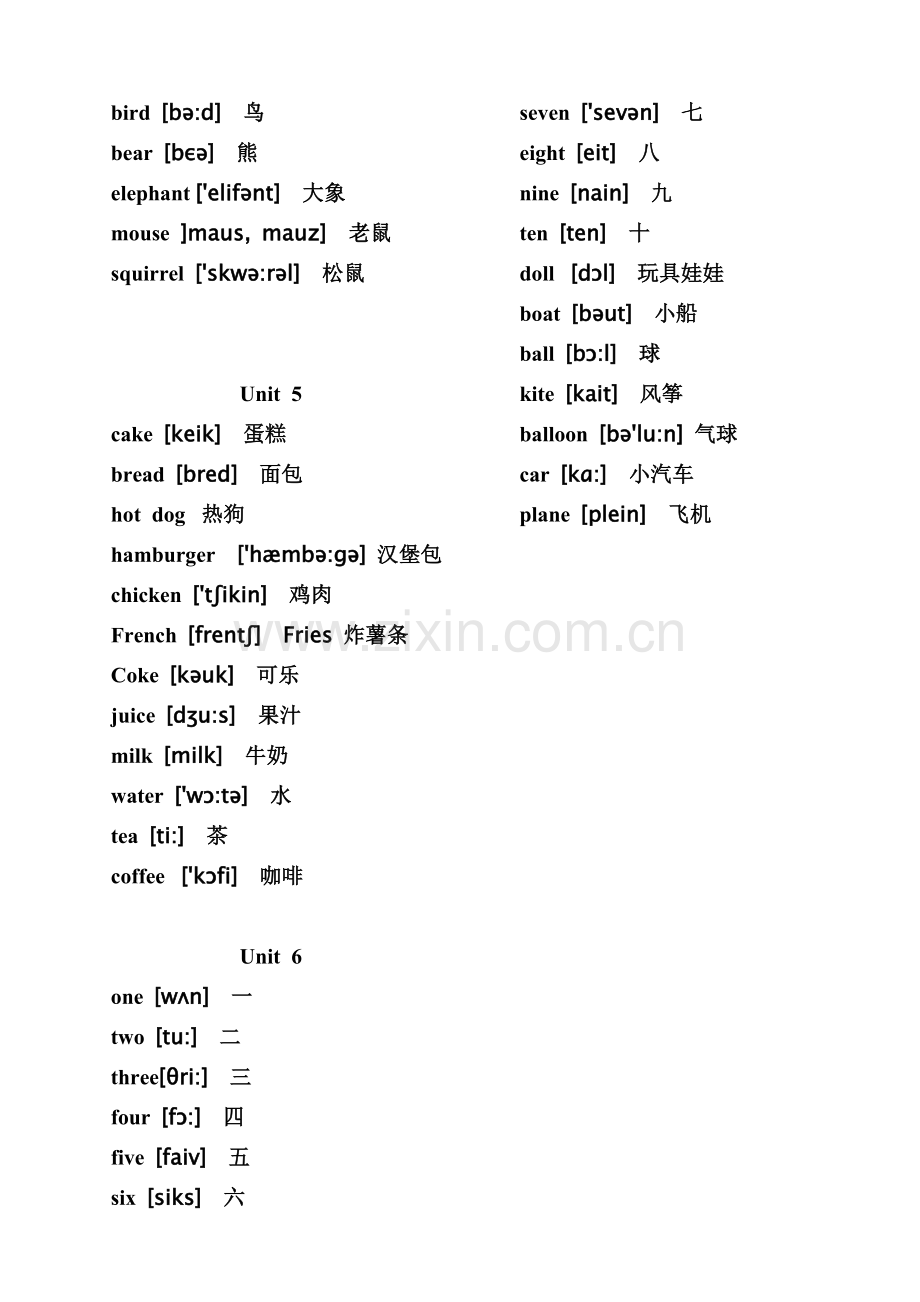 人教版(PEP)小学英语单词表(按年级).doc_第2页