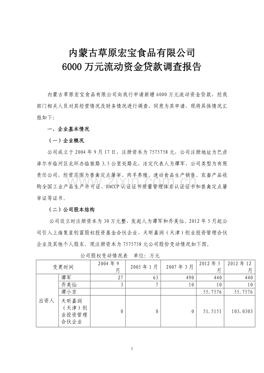 授信报告样本.doc_第1页