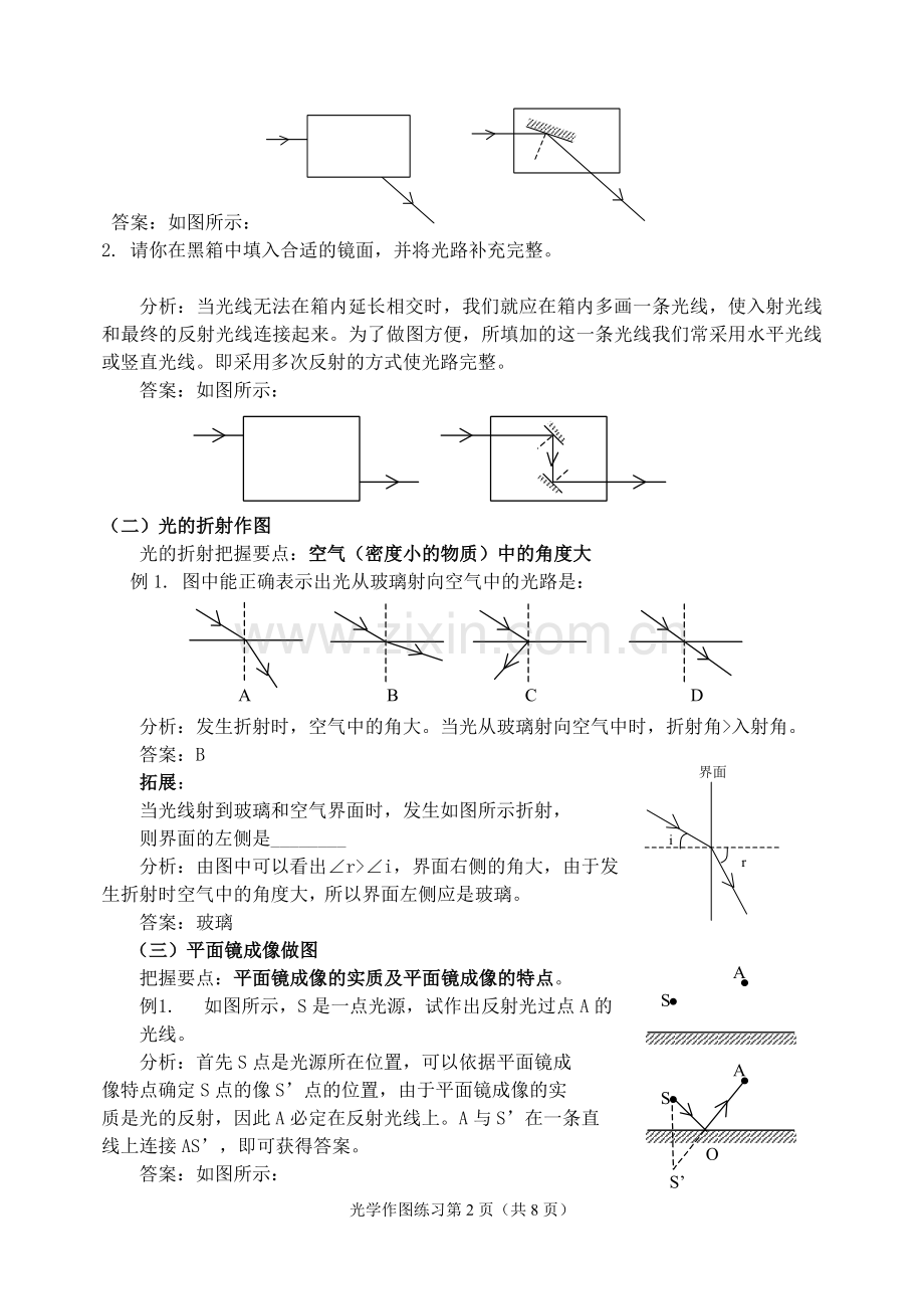 初中物理光学作图题练习.doc_第2页