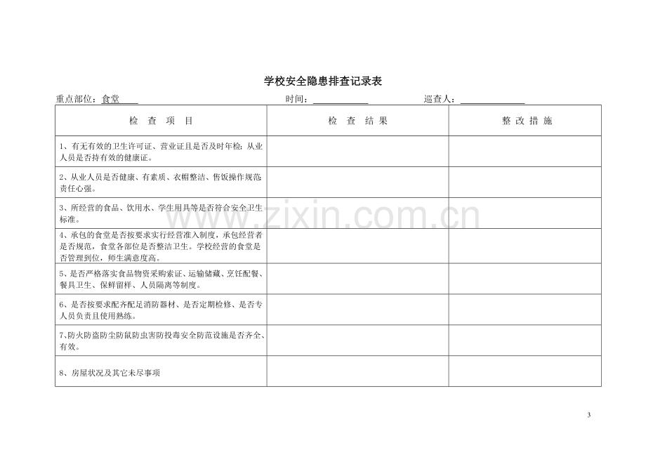 校园安全隐患排查记录表.doc_第3页