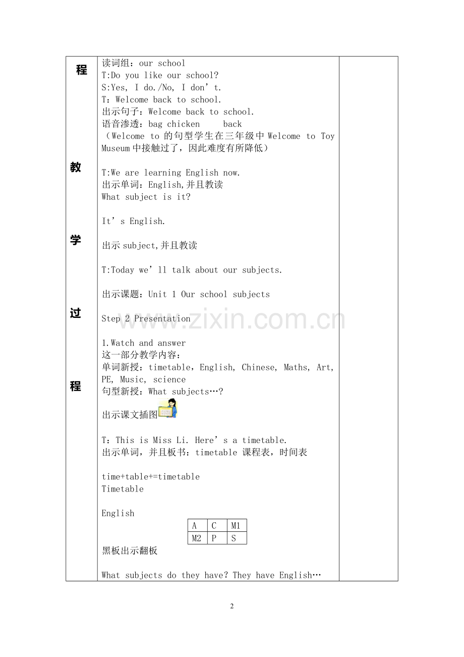 新译林牛津小学英语四年级下册Unit1教案.doc_第2页