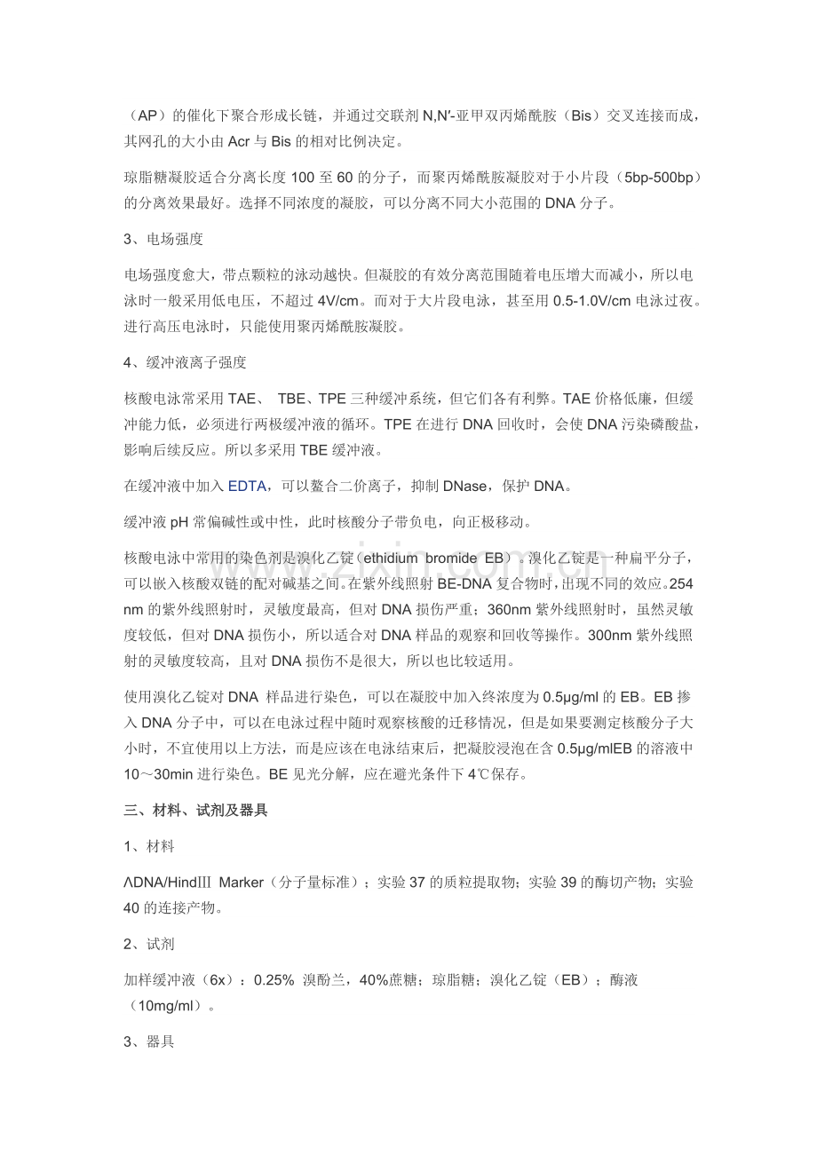 DNA的琼脂糖凝胶电泳实验原理和操作步骤.doc_第2页