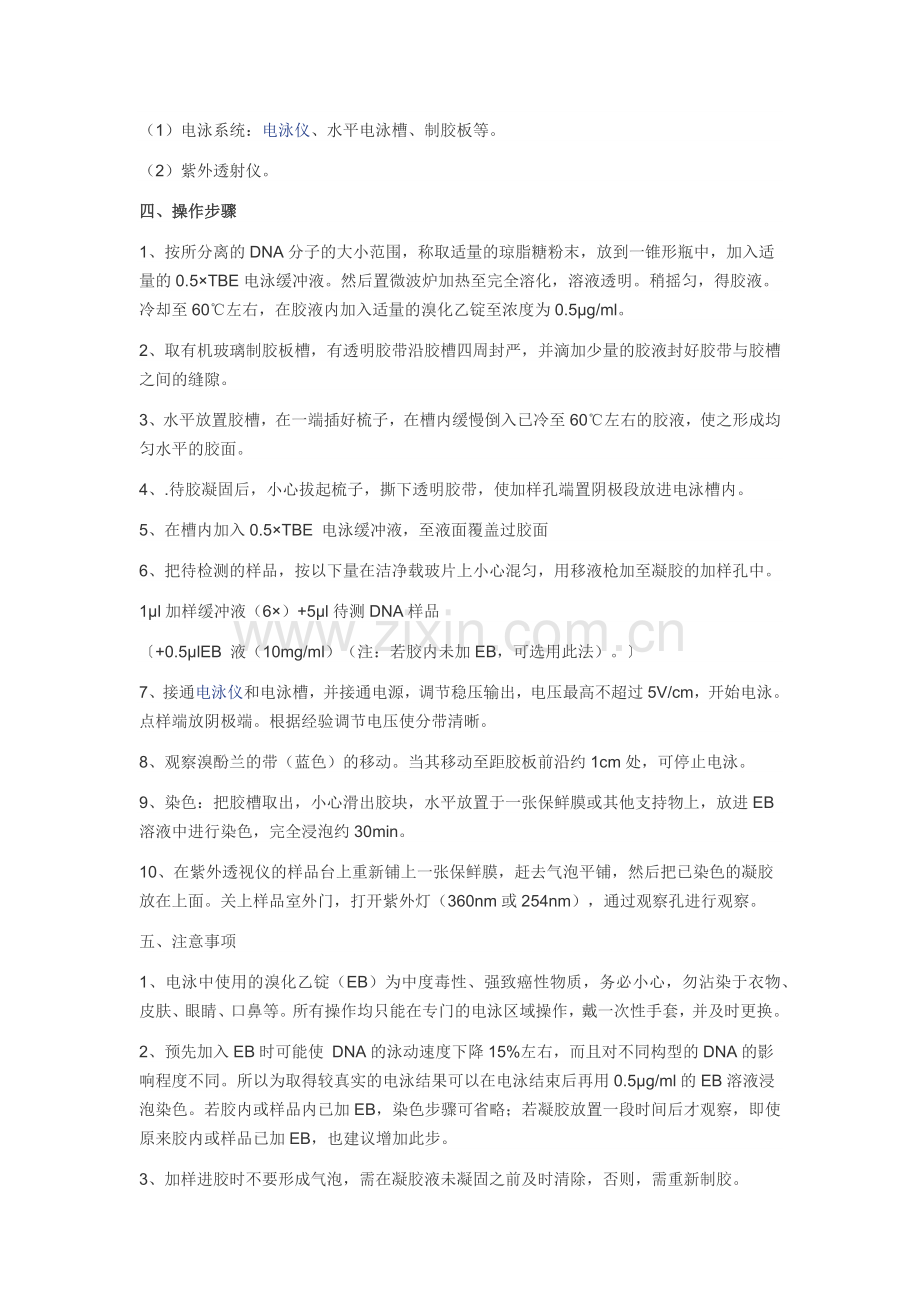 DNA的琼脂糖凝胶电泳实验原理和操作步骤.doc_第3页