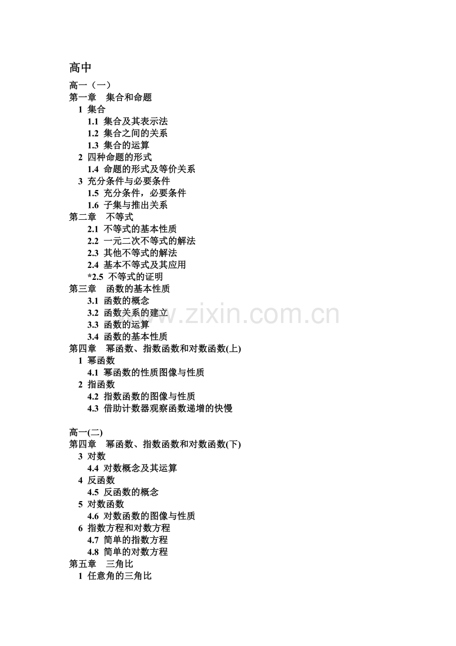 上海高中数学教材目录.doc_第1页