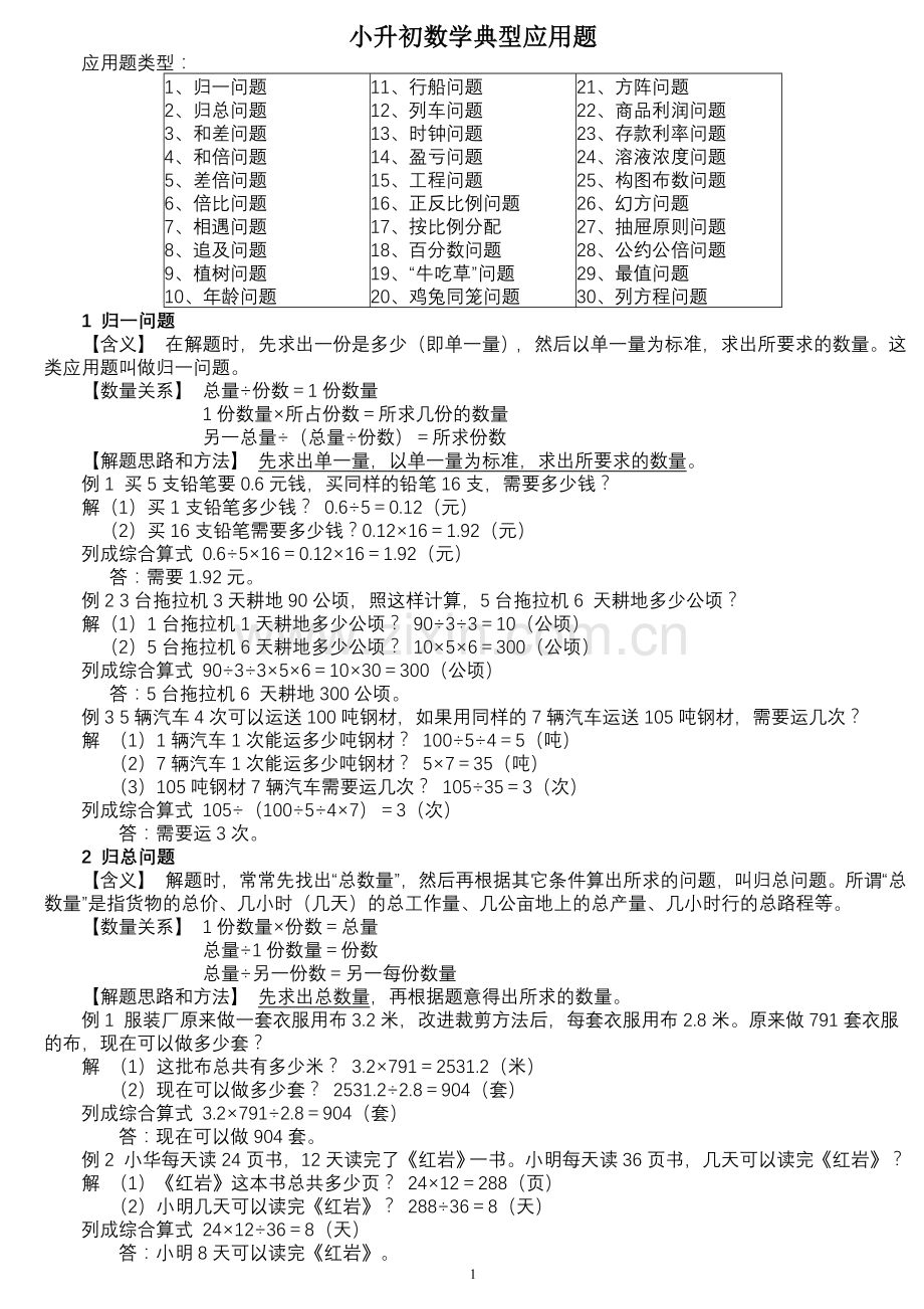 小升初数学应用题大全.doc_第1页