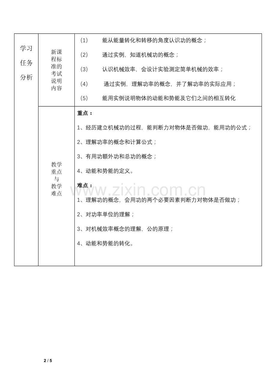 第十一章机械功与机械能单元教学方案设计.doc_第2页