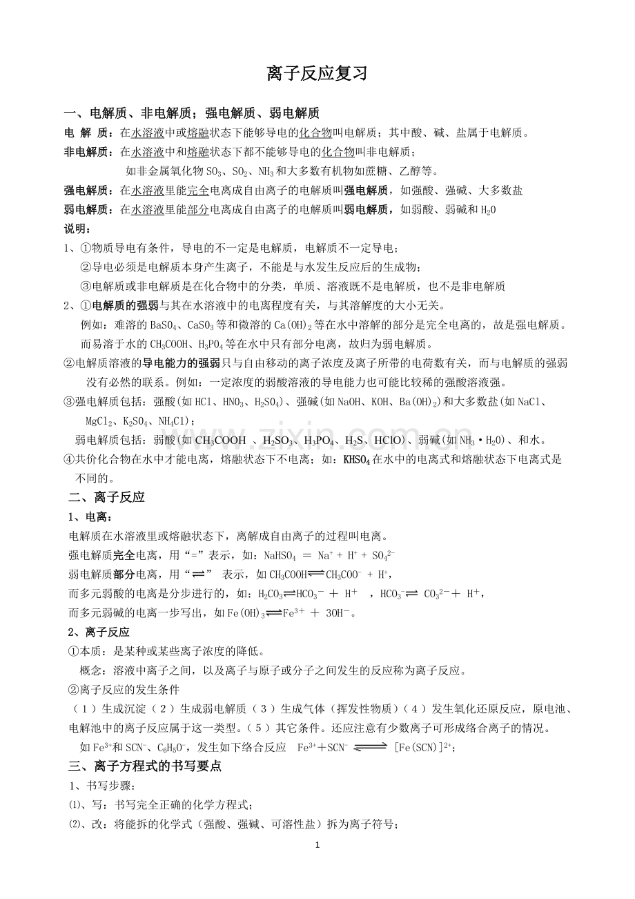 离子反应专题复习.doc_第1页