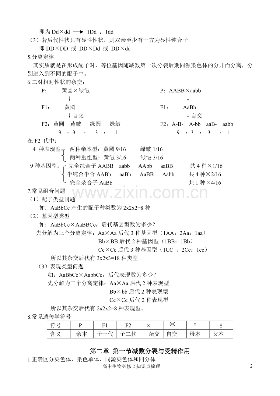 高中生物必修2会考复习知识点.doc_第2页