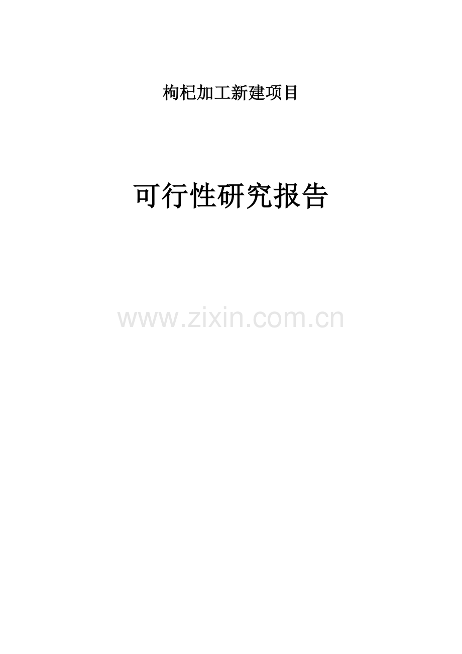 万吨枸杞加工新建项目可行性策划书.doc_第1页