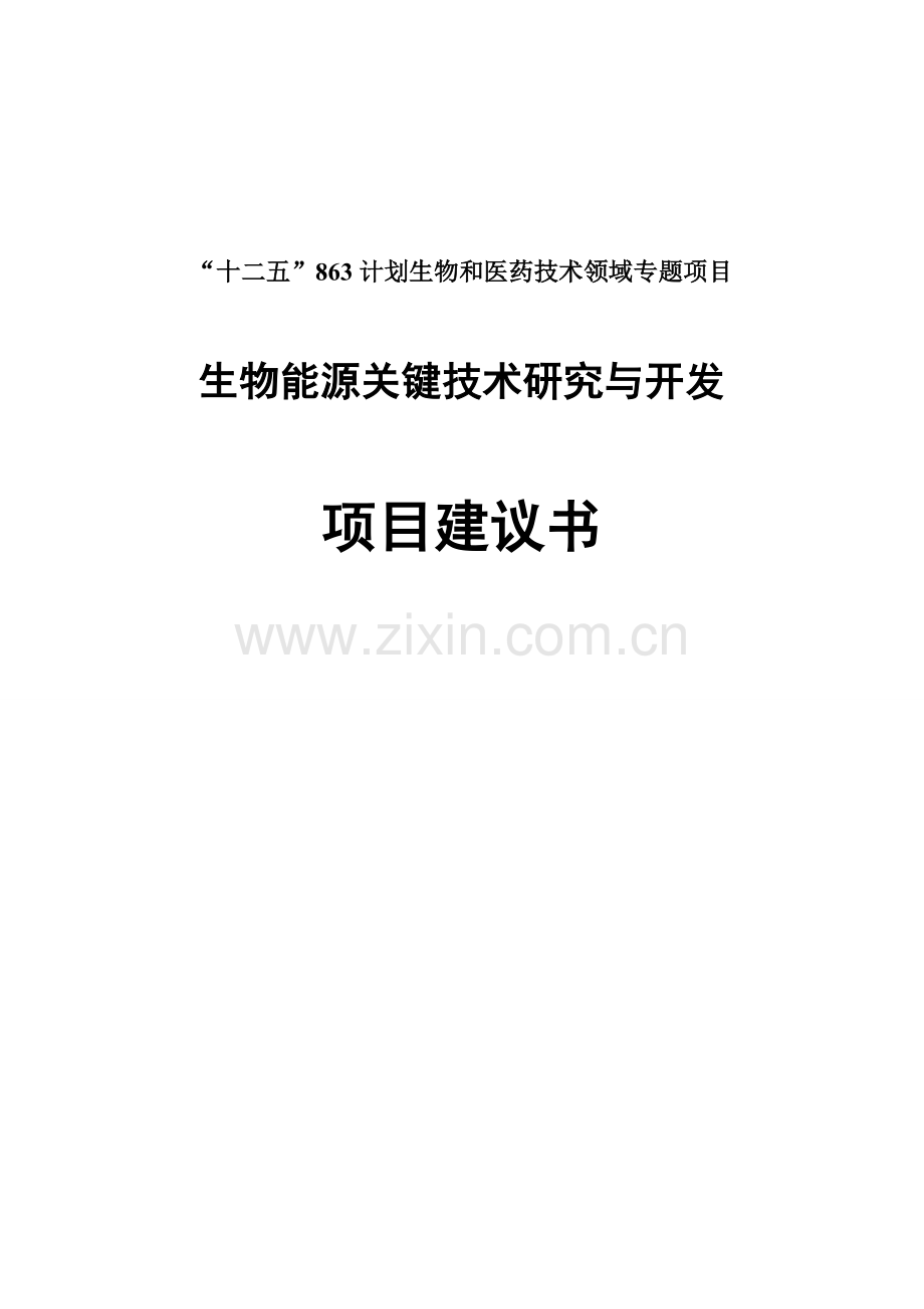 生物能源关键技术研究与开发项目可行性论证报告.doc_第1页