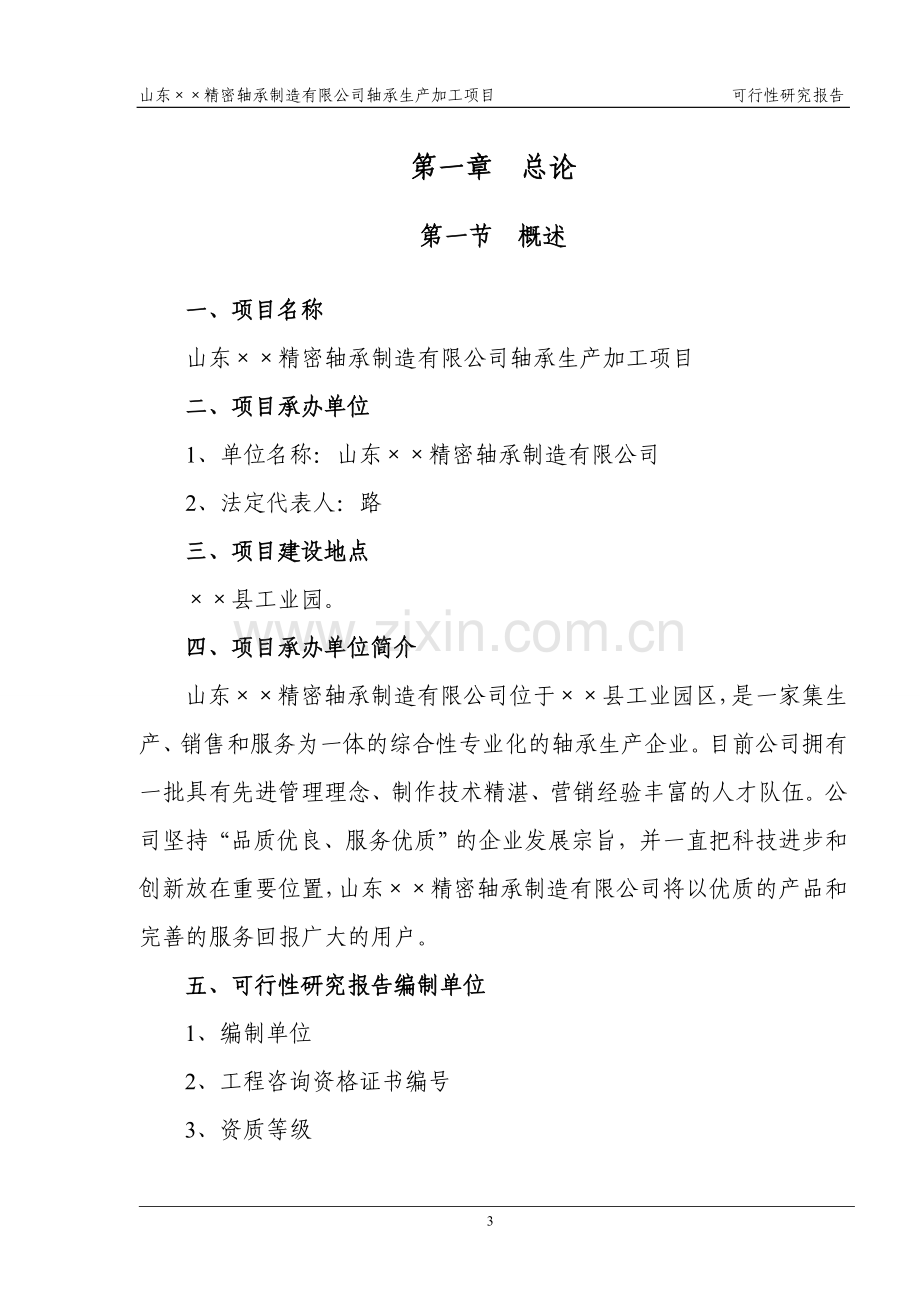 某精密轴承加工项目可行性研究报告.doc_第3页