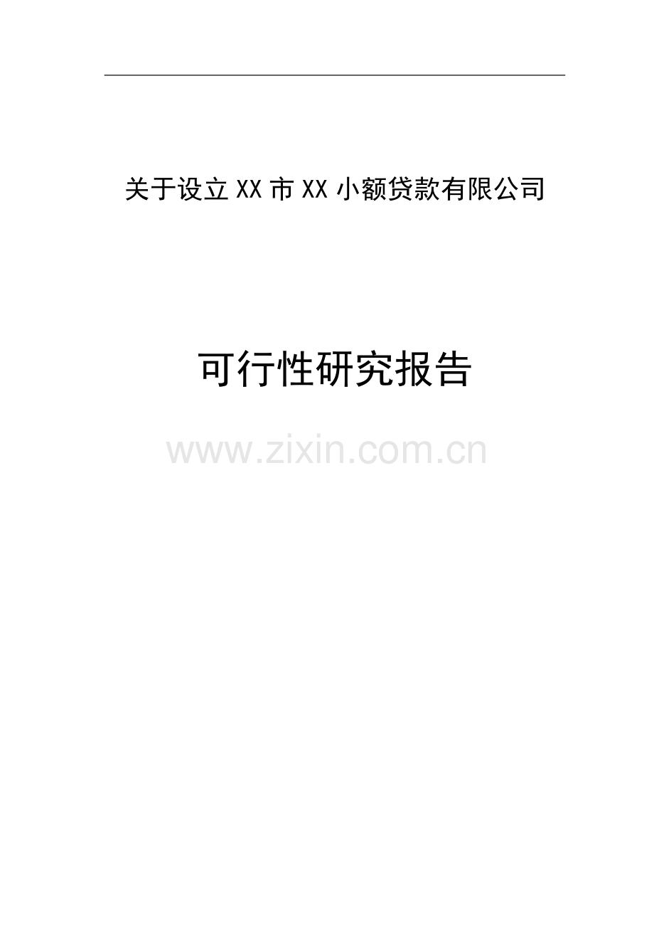 关于设立某小额贷款有限公司可行性研究报告.doc_第1页