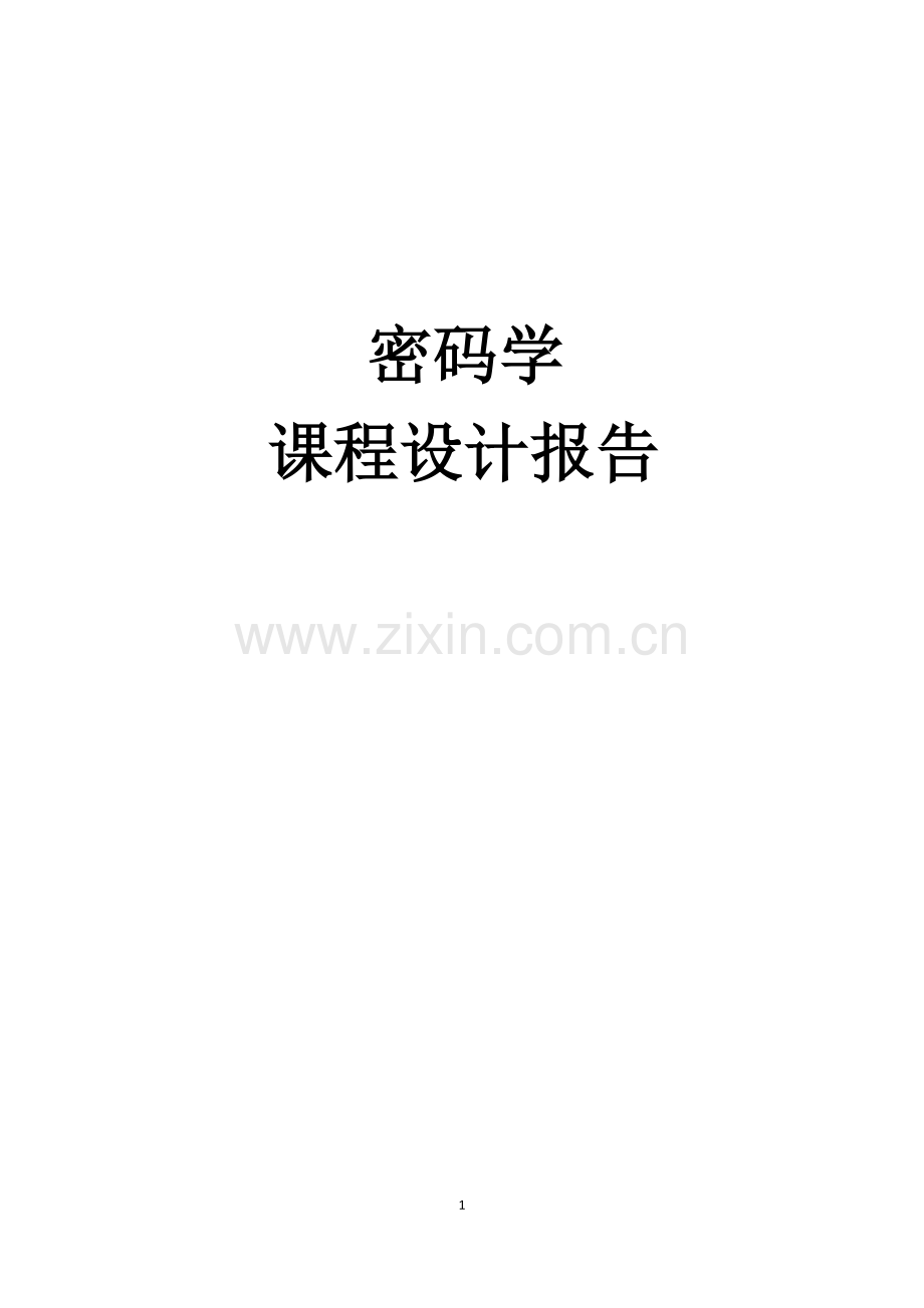 密码学课程设计报告论文.doc_第1页