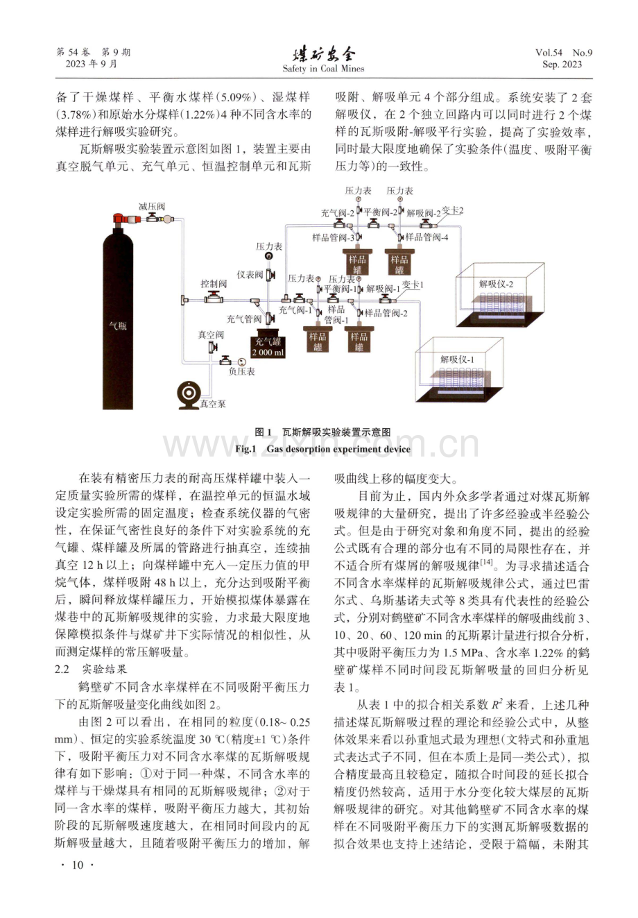 基于不同含水率煤的瓦斯解吸特性推算煤层瓦斯压力方法研究.pdf_第3页