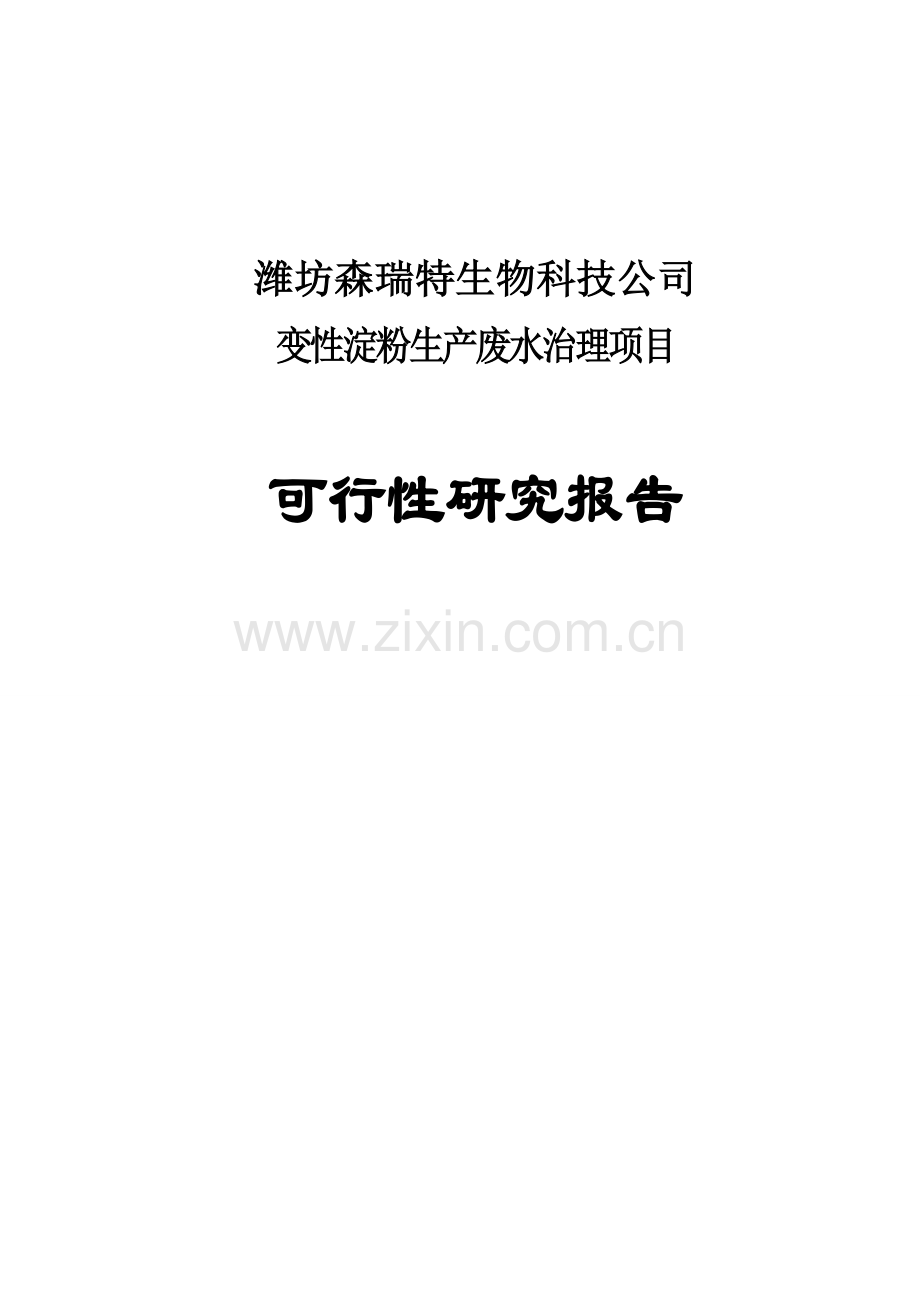 马铃薯淀粉生产废水治理项目可行性研究报告-报批稿.doc_第1页