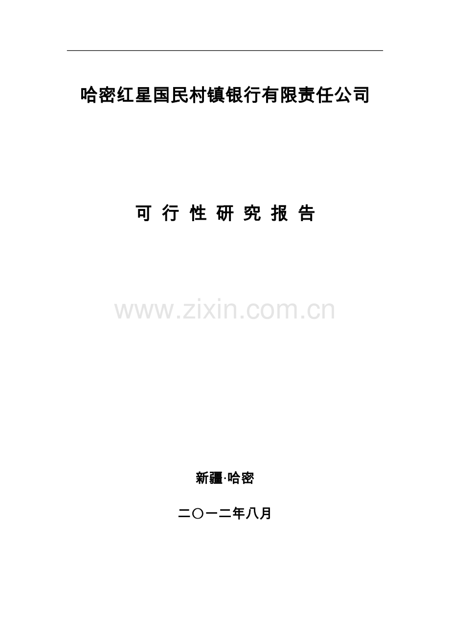 村镇银行可行性策划书.doc_第1页