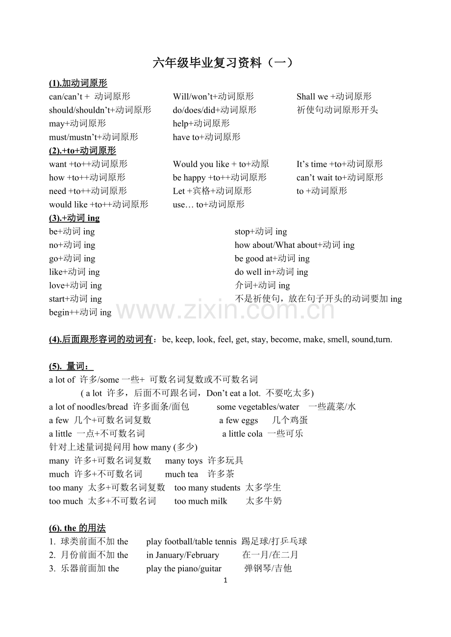 小升初译林英语公式及固定搭配.doc_第1页