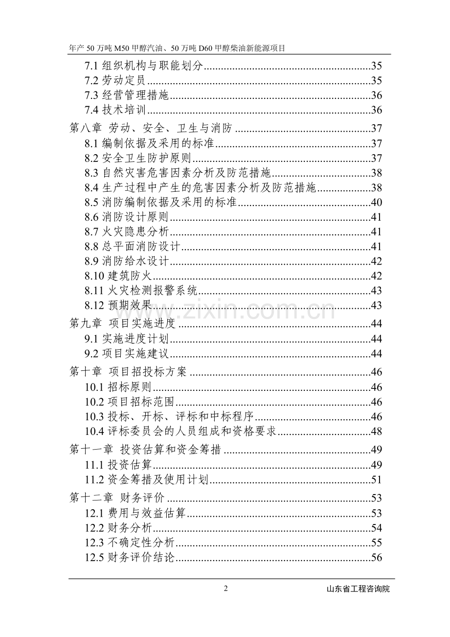 年产50万吨m50甲醇汽油、50万吨d60甲醇柴油新能源项目可行性报告.doc_第2页