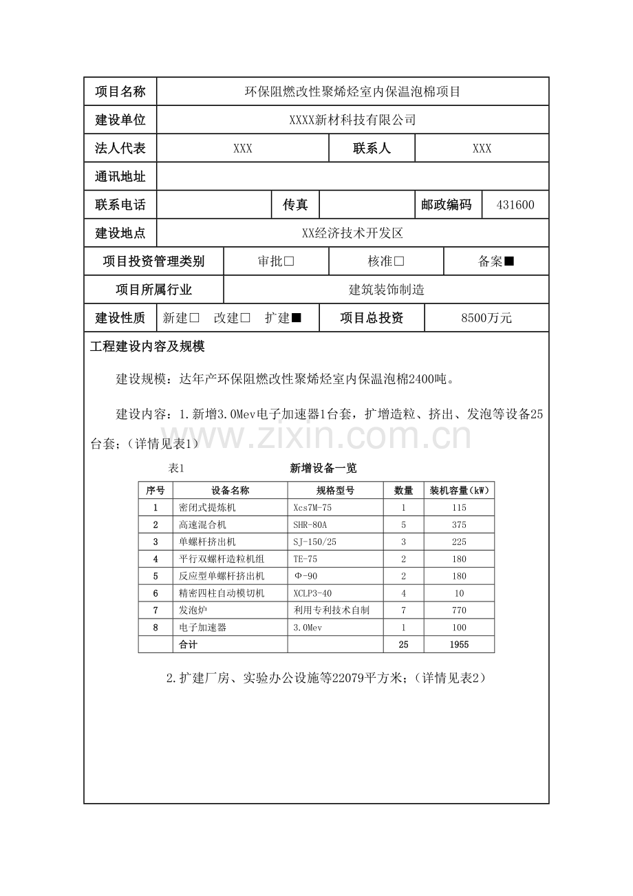 环保阻燃改性聚烯烃室内保温泡棉项目建设节能评估估报告.doc_第2页