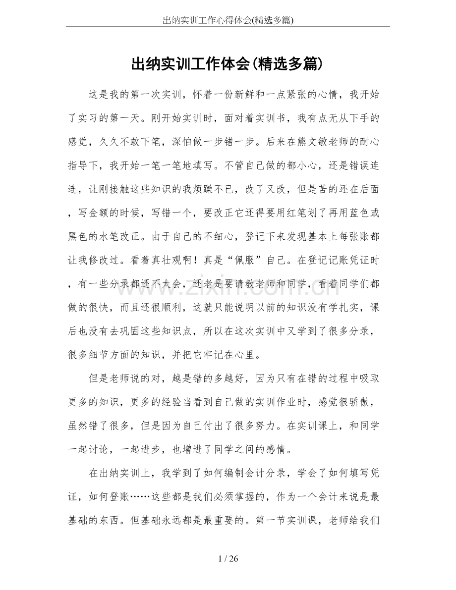 出纳实训工作心得体会(精选多篇).doc_第1页