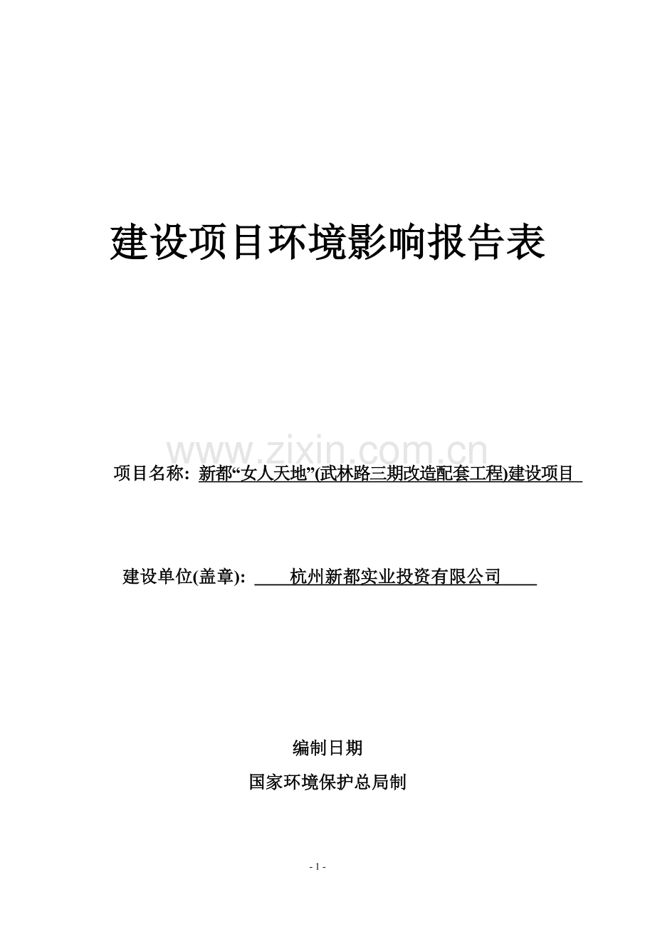 新都女人天和地项目可行性环境影响评估报告书.doc_第1页