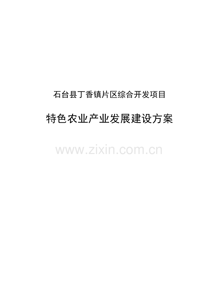 石台县丁香镇片区综合开发项目特色农业产业发展建设方案---策划方案.doc_第1页