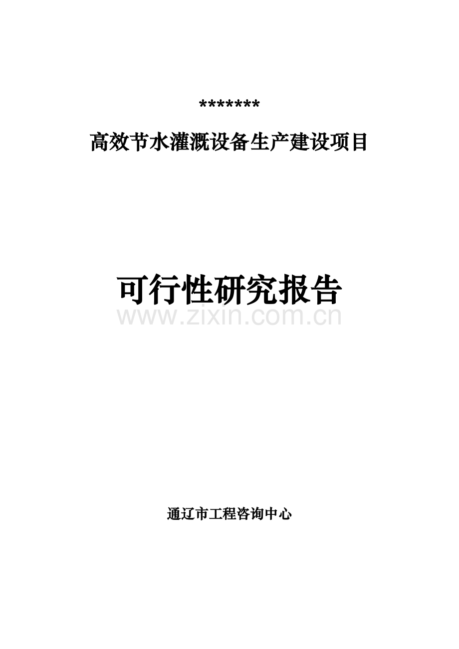 高效节水灌溉设备生产建设项目可研报告.doc_第1页