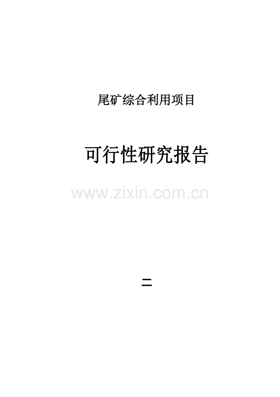 某尾矿综合利用项目可行性研究报告.doc_第1页