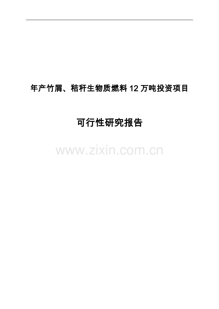 年产竹屑、秸秆生物质燃料12万吨项目可行性研究报告.doc_第1页