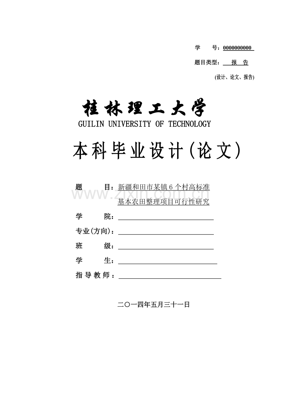 高标准基本农田整理项目可行性研究.doc_第1页