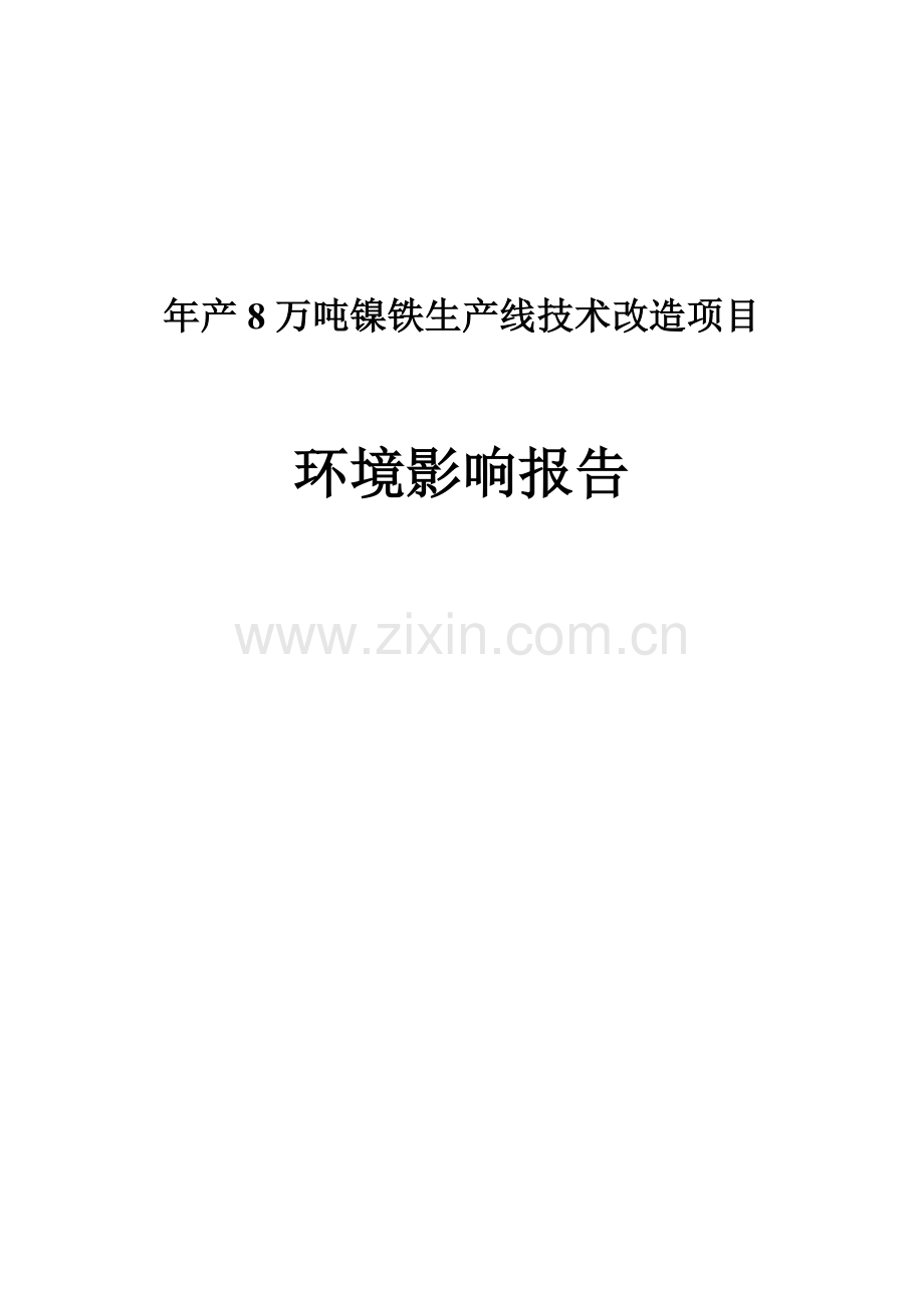 年产8万吨镍铁生产线技术改造项目环境评估报告.doc_第1页