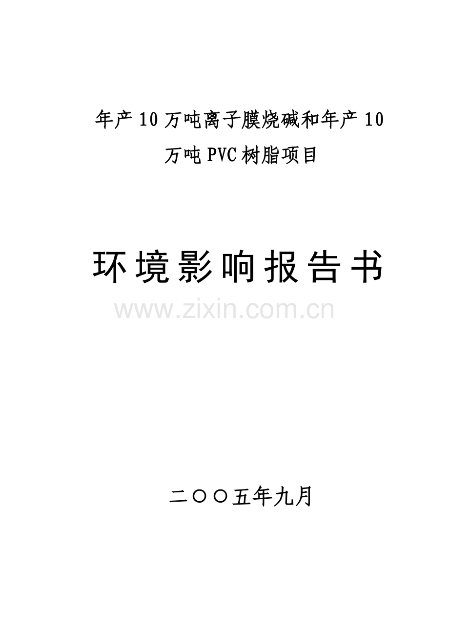 年产10万吨离子膜烧碱和年产10万吨pvc树脂项目申请立项环境报告.doc_第1页