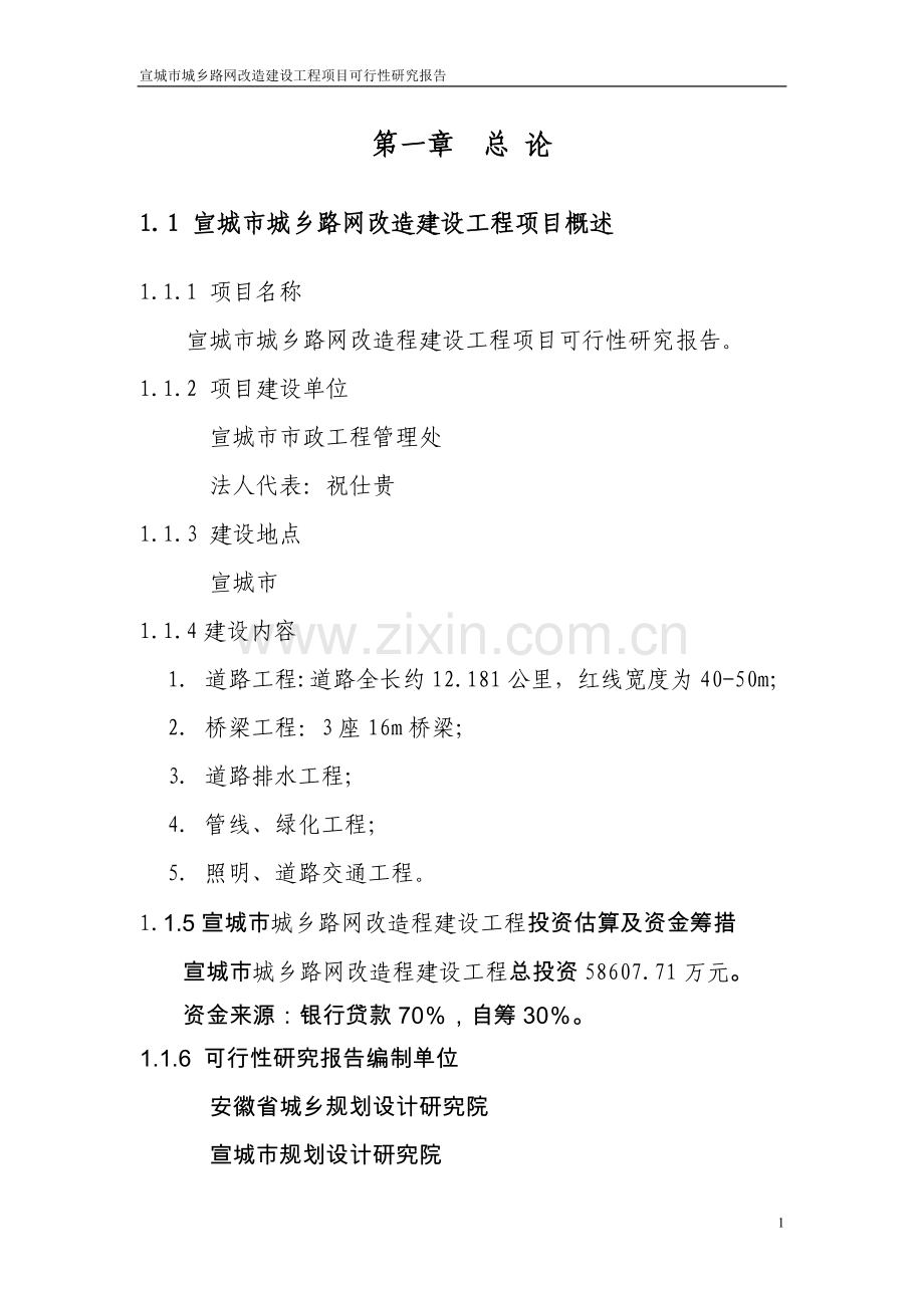 宣城市城乡路网改造工程可行性论证报告(优秀可行性论证报告).doc_第2页