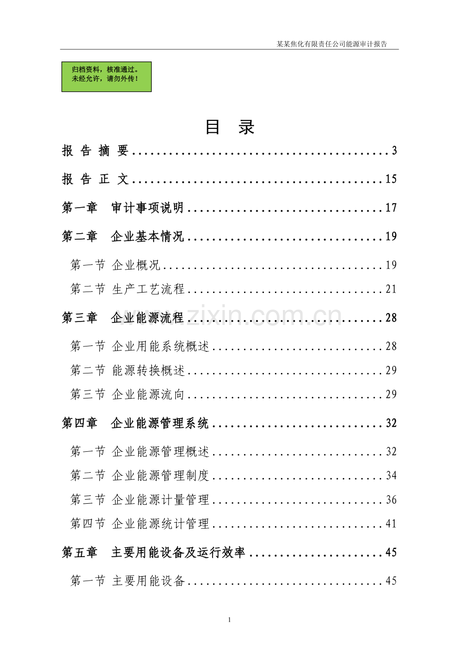 焦化企业能源审计报告.doc_第1页