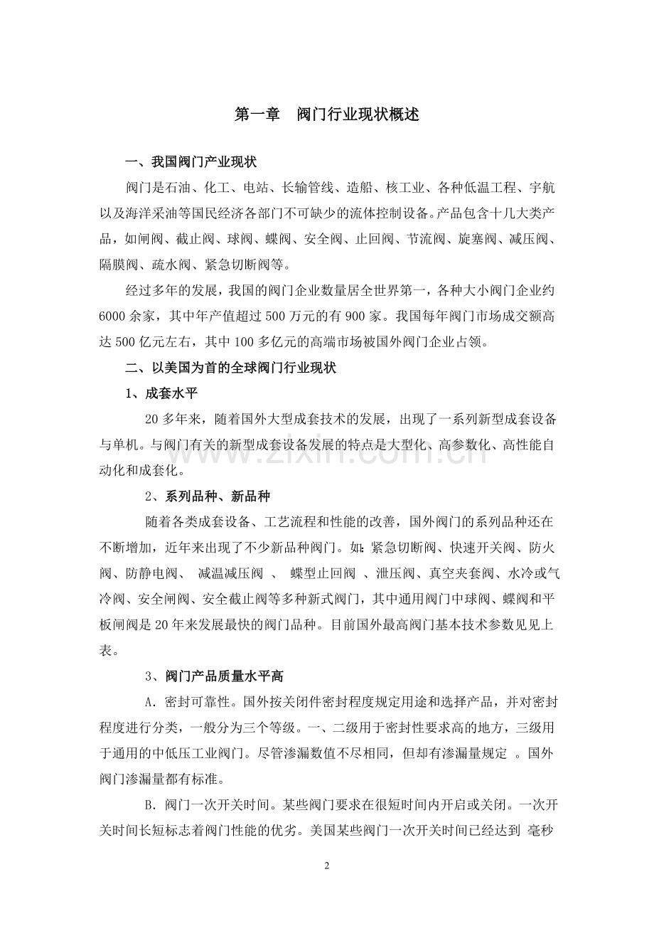 郑州百盛阀业有限公司建设可行性策划书(不锈钢球阀和蝶阀).doc_第2页