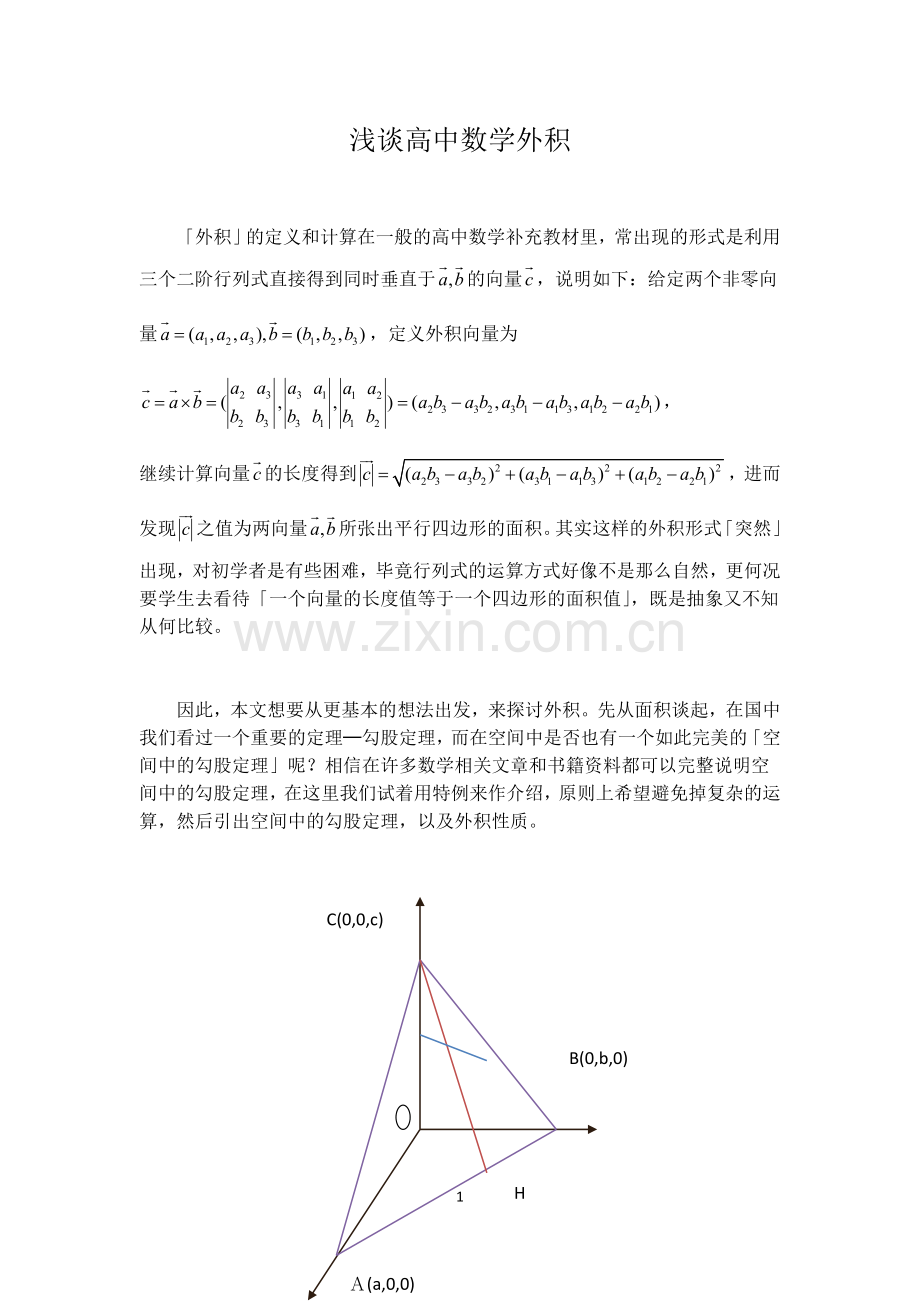 浅谈高中数学外积.doc_第1页