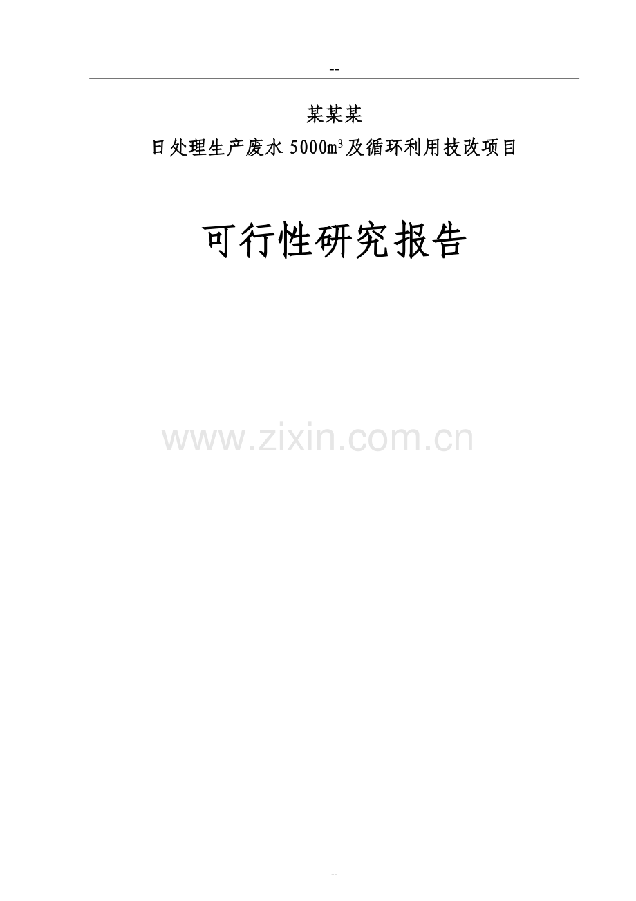 日处理生产废水5000m3d及循环利用技改项目建设可行性研究报告(优秀甲级资质建设可行性研究报告110页).doc_第1页