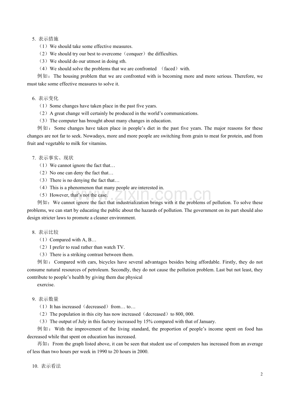 高二英语写作句型与部分模板.doc_第2页