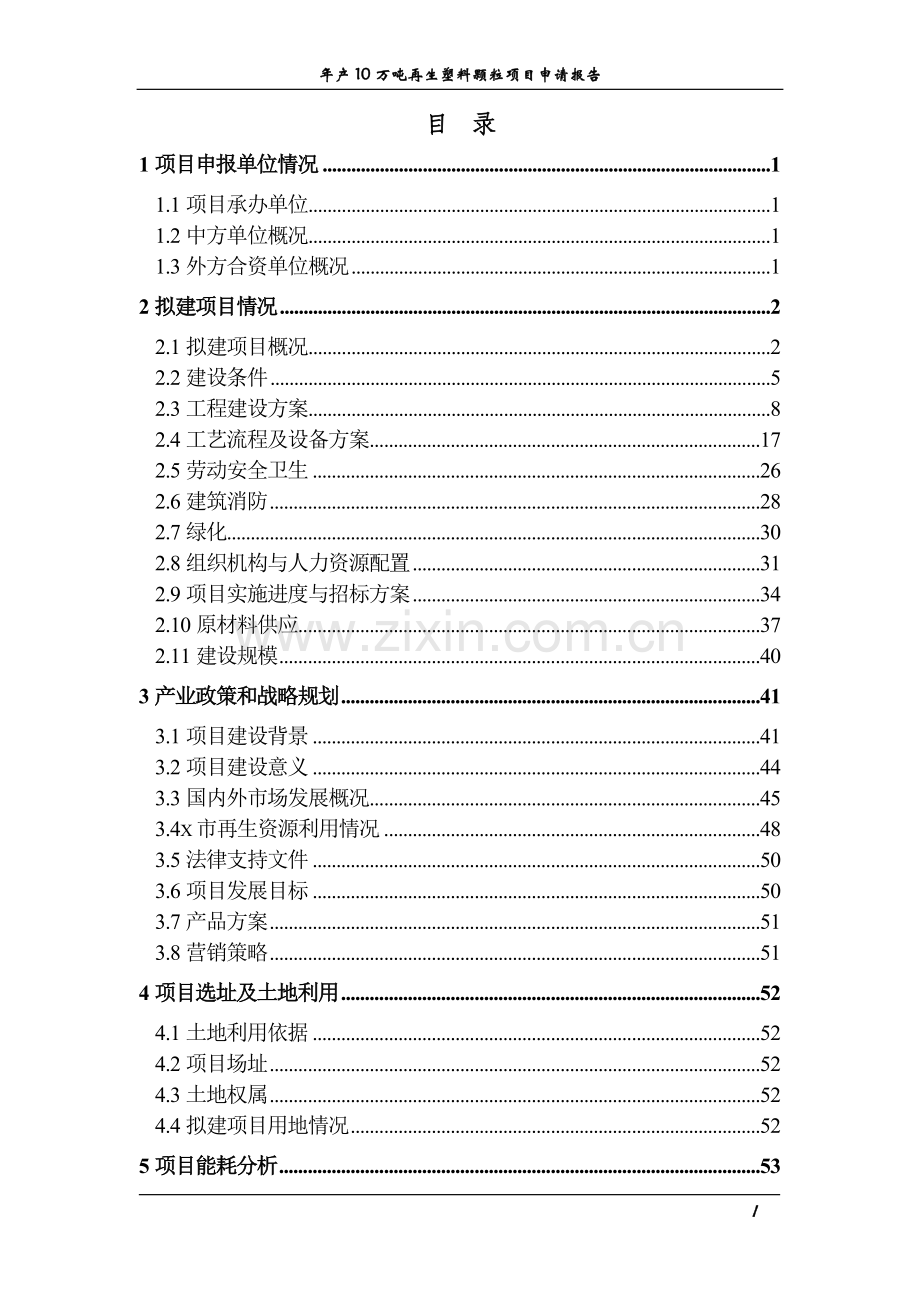 年生产10万吨再生塑料颗粒项目可行性研究论证报告.doc_第1页