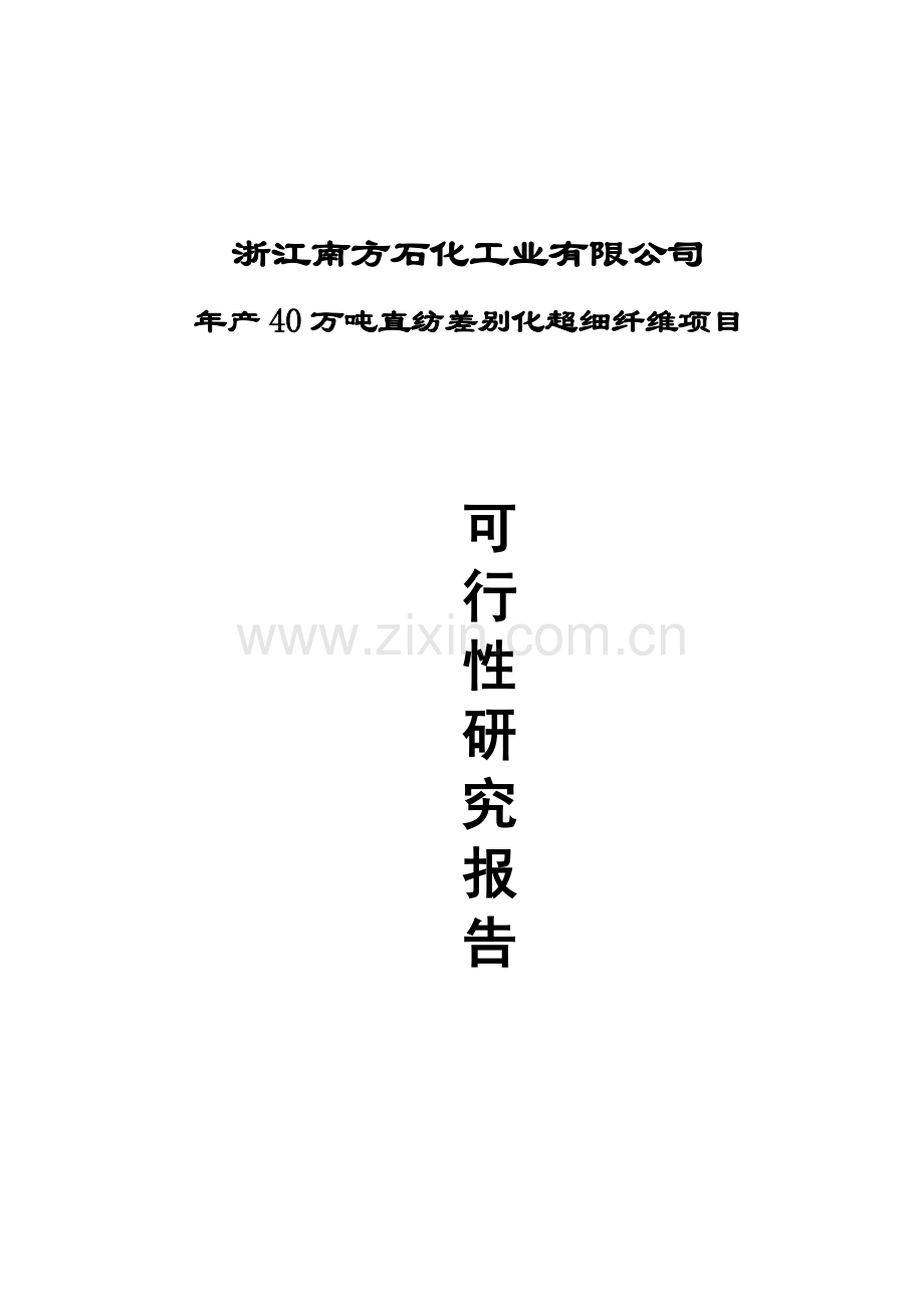 年产40万吨直纺差别化超细纤维项目建设投资可行性研究报告.doc_第1页